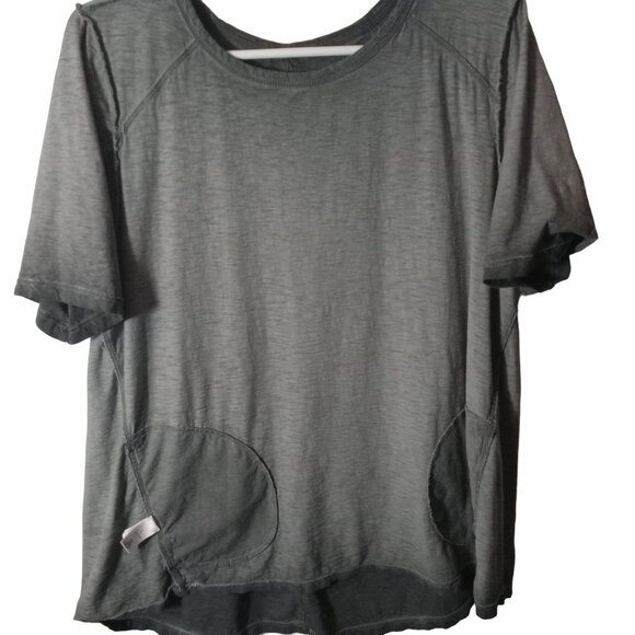 Logo Lori Goldstein Womens Gray Elbow Sleeve Tunic Top Pockets Size L  A592714 - Picture 11 of 14